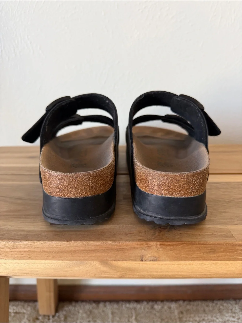 Birkenstock Papillio Platform Black Two-Strap Sandals